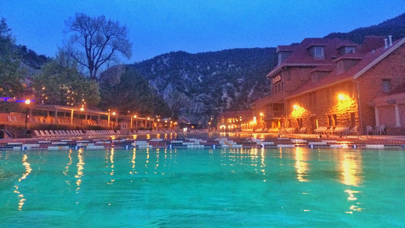 Large outdoor pool at Glenwood Hot Springs in Colorado